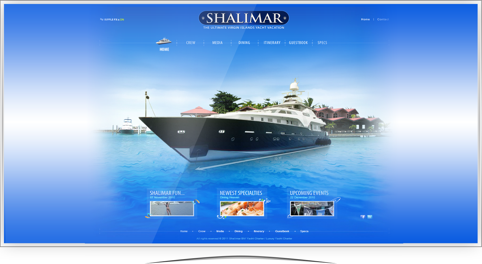 Shalimar Yacht Website