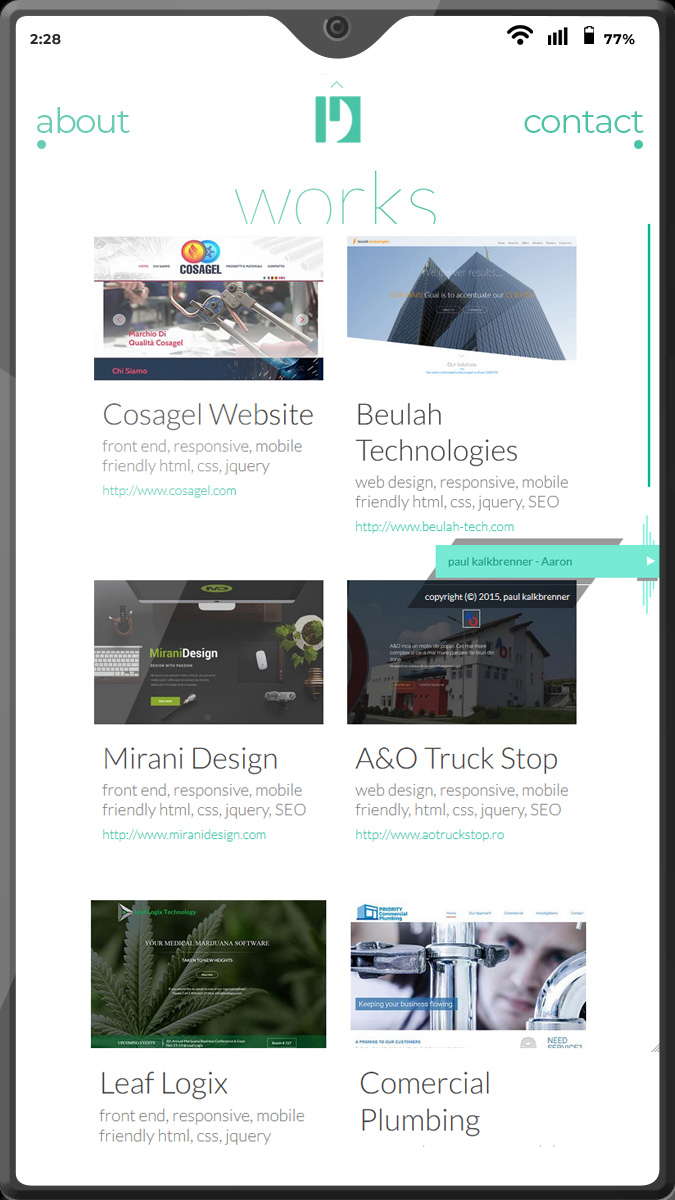 Website design frontend mobile view